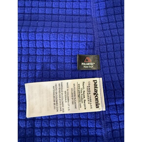 Patagonia R Series Full Zip Blue Grid Fleece Jacket Womens Size Large - Picture 7 of 10